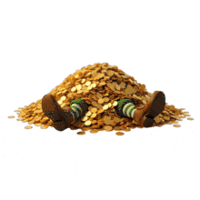 Leprechaun Buried In Coins PowerPoint Animation layout preview.