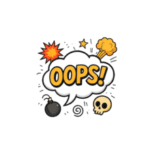 Oops Explosion Bubble Presentation Clipart