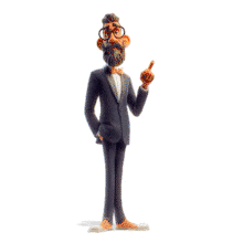 Animated Glasses Man Pointing PowerPoint Animation layout preview.