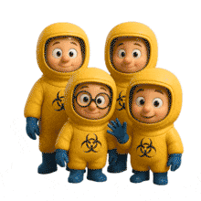 Hazmat Suit Characters PowerPoint Animation layout preview.