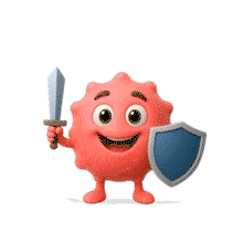 Animated Germ Warrior PowerPoint Animation layout preview.