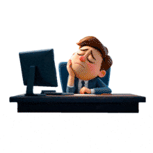 Animated Sleepy Businessman PowerPoint Animation layout preview.