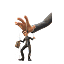 Animated Businessman Puppet PowerPoint Animation layout preview.