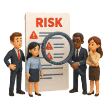 Animated Risk Management Team PowerPoint Animation layout preview.