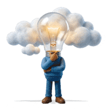 Animated Lightbulb Character Thinking PowerPoint Animation layout preview.