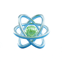 3D Swirling Atom  for Science and Nuclear Physics Presentations PowerPoint Animation layout preview.