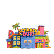 Vibrant School's Out  for End-of-Year Classroom Celebrations PowerPoint Animation layout preview.