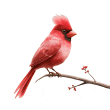 Animated Red Cardinal Bird on Branch PowerPoint Animation layout preview.