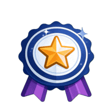 Animated Star Award Badge Ribbon PowerPoint Animation layout preview.