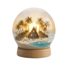 Animatd Beach Vacation Globe PowerPoint Animation layout preview.