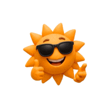 3D Sun Wearing Sunglasses Loop PowerPoint Animation layout preview.