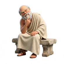 3D Socrates Thinking Loop Philosophy PowerPoint Animation layout preview.