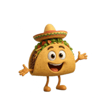 3D Dancing Taco Character Loop Hospitality PowerPoint Animation layout preview.