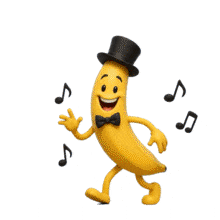 3D Dancing Banana Character Loop Hospitality PowerPoint Animation layout preview.
