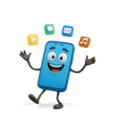 3D Dancing Smartphone Character Tech and Mobile Marketing PowerPoint Animation layout preview.