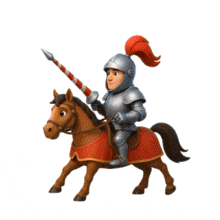 3D Jousting Knight Historical PowerPoint Animation layout preview.