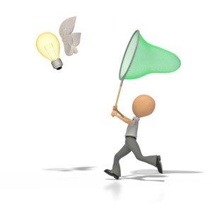 Catch An Idea PowerPoint clipart graphic preview.