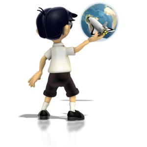 Aspiring Astronaut PowerPoint clipart graphic preview.