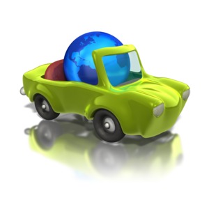 Earth Friendly Car PowerPoint clipart graphic preview.