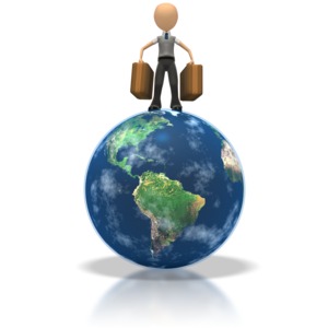 Tourist On Globe PowerPoint clipart graphic preview.