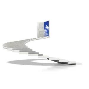 Stairs Spiral To Sky PowerPoint clipart graphic preview.