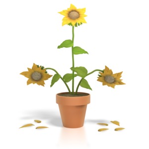 Thriving Flower PowerPoint clipart graphic preview.