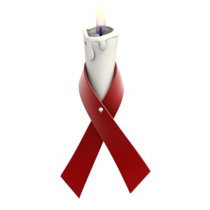 Burgundy Ribbon Candle PowerPoint clipart graphic preview.