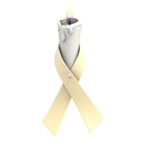 Cream Ribbon Candle PowerPoint clipart graphic preview.