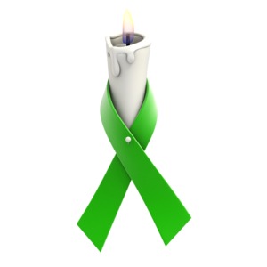Green Ribbon Candle PowerPoint clipart graphic preview.