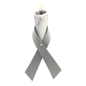 Grey Ribbon Candle PowerPoint clipart graphic preview.