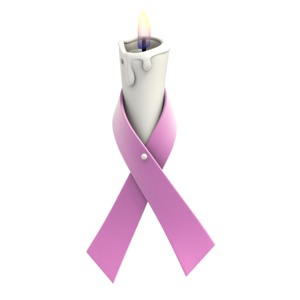 Lavender Ribbon Candle PowerPoint clipart graphic preview.