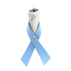 Light Blue Ribbon Candle PowerPoint clipart graphic preview.