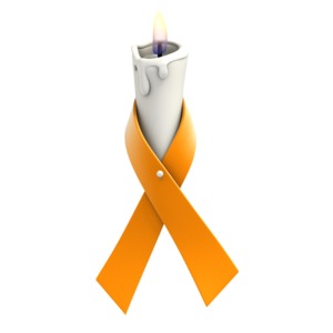 Orange Ribbon Candle PowerPoint clipart graphic preview.