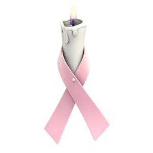 Pink Ribbon Candle PowerPoint clipart graphic preview.