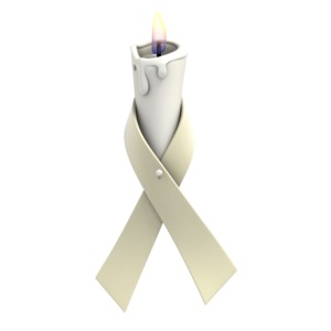 Pearl Ribbon Candle PowerPoint clipart graphic preview.