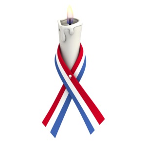Red White Blue Ribbon Candle PowerPoint clipart graphic preview.
