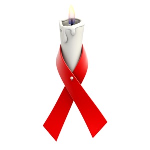 Red Ribbon Candle PowerPoint clipart graphic preview.