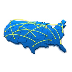 United States Networking Lines PowerPoint clipart graphic preview.