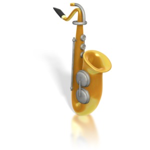 Golden Saxophone PowerPoint clipart graphic preview.