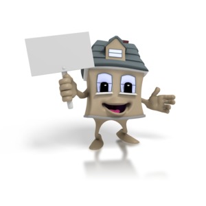 House Holding Sign PowerPoint clipart graphic preview.