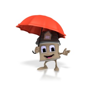 Home Umbrella PowerPoint clipart graphic preview.