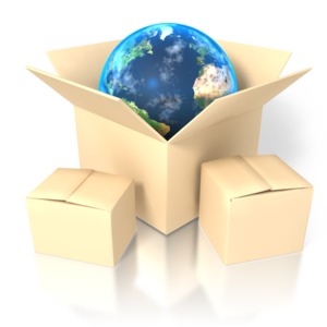 Earth In Box PowerPoint clipart graphic preview.