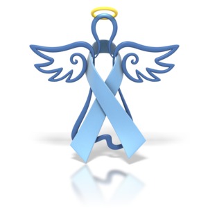 Angel Outline Light Blue Ribbon PowerPoint clipart graphic preview.