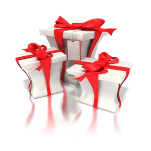 Red White Presents PowerPoint clipart graphic preview.