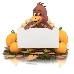 Turkey Pumpkin Blank PowerPoint clipart graphic preview.
