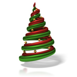 Stylized Christmas Tree PowerPoint clipart graphic preview.