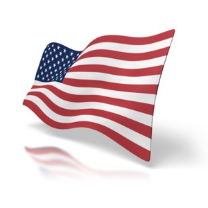 Usa Flag Perspective PowerPoint clipart graphic preview.
