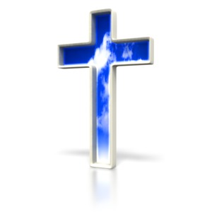 Cloud Cross PowerPoint clipart graphic preview.