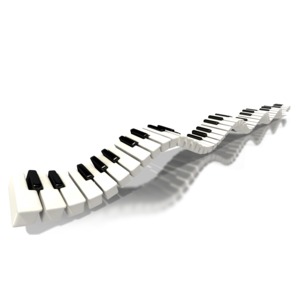 Piano Keys Long Wave PowerPoint clipart graphic preview.