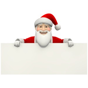 Santa Holding Sign PowerPoint clipart graphic preview.